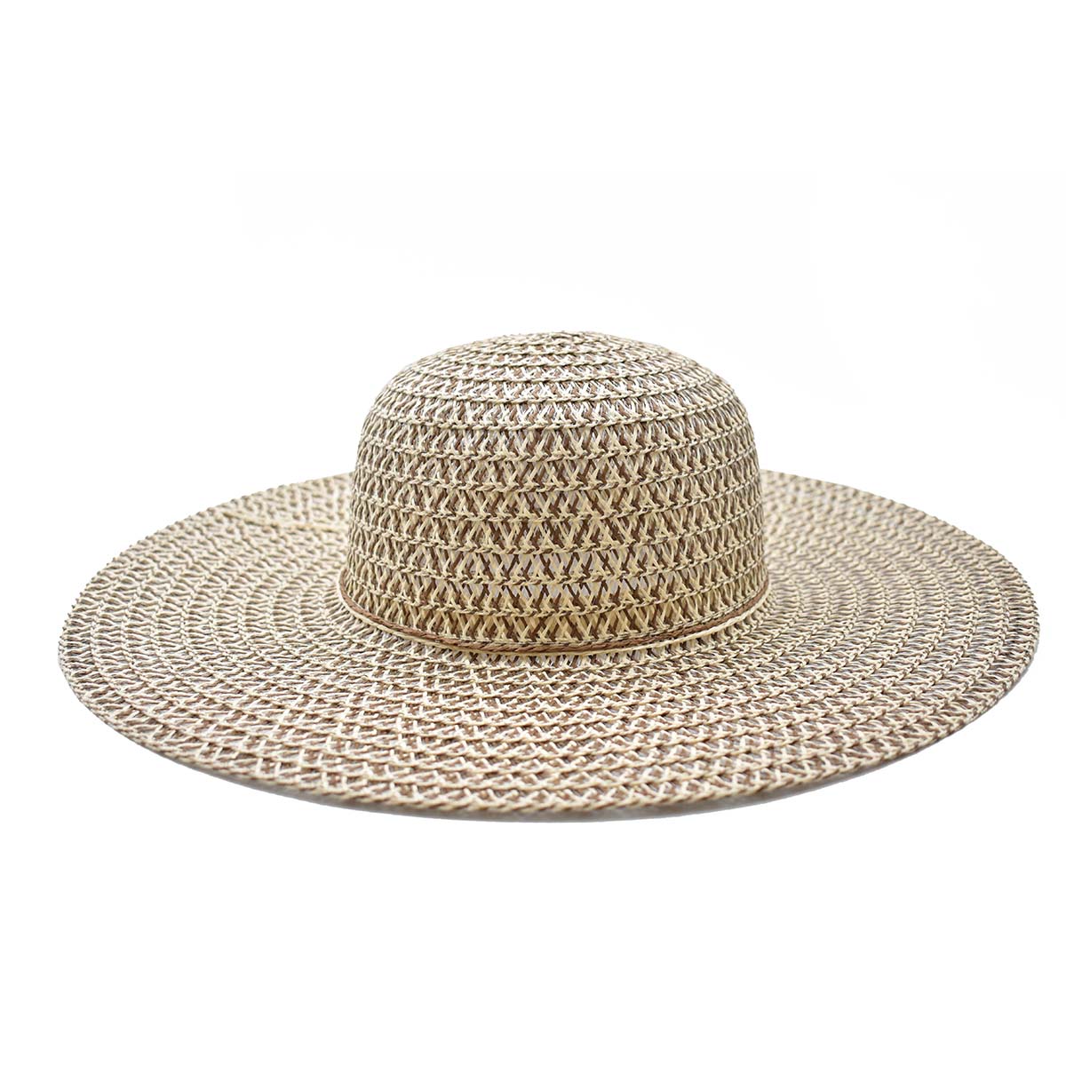 Sombrero Pamela Beige Detalle de Cinta 