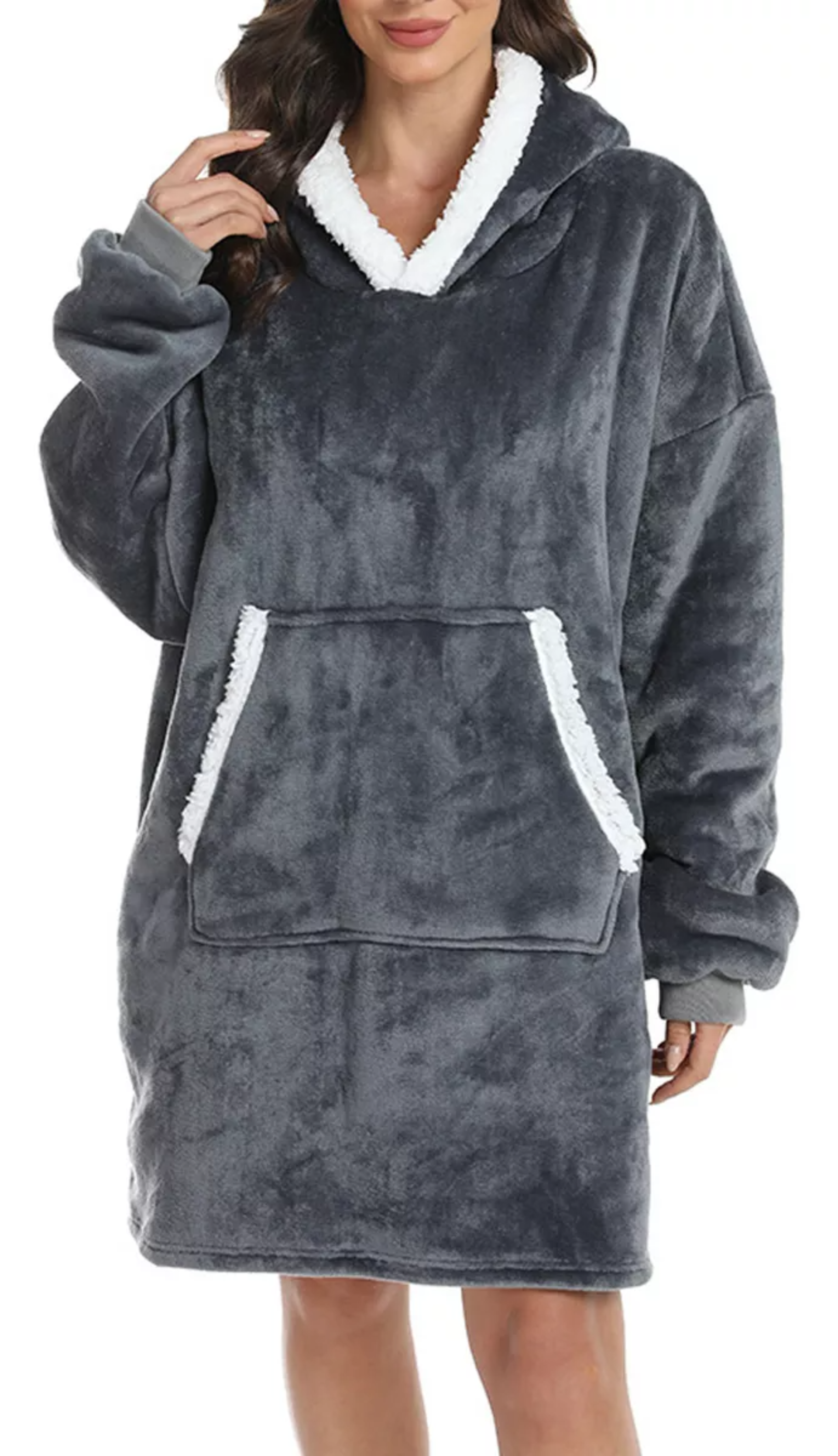 Hoodie Neutra De Género Polar Suave Abrigos Térmicos