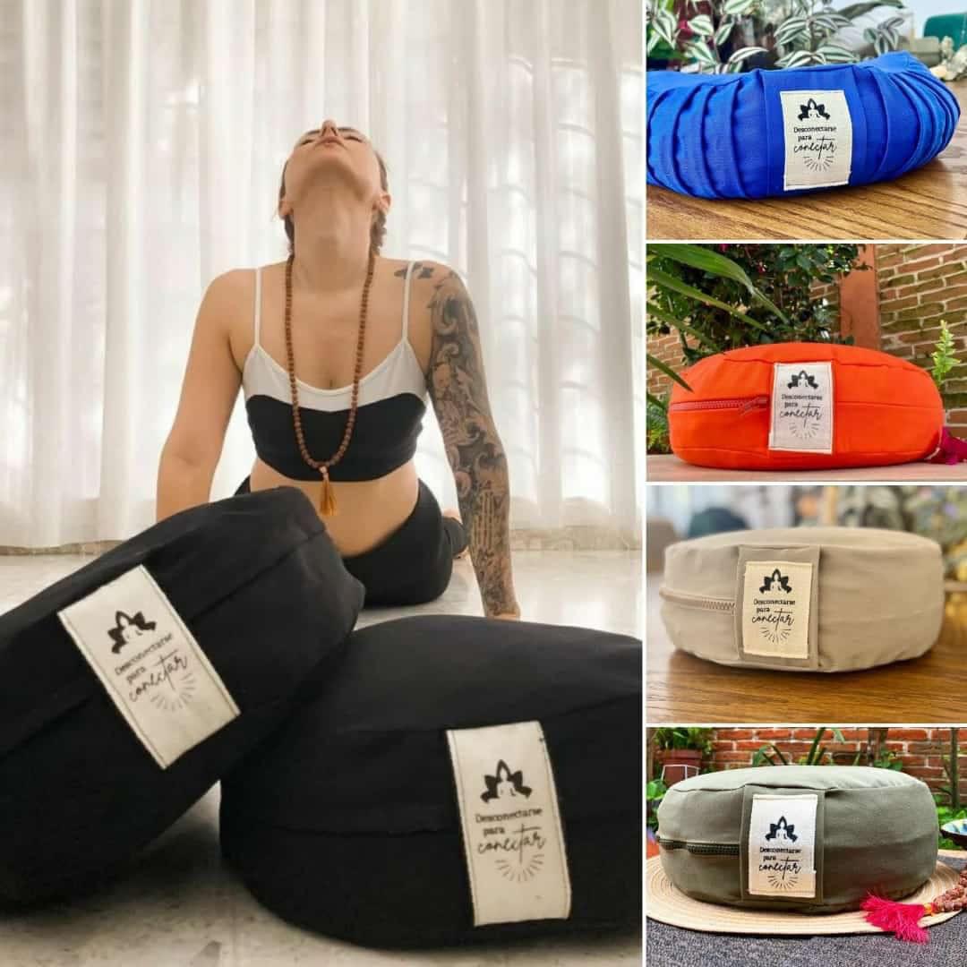 Cojin Zafu Artesanal Multiusos Perfecto para Yoga y Meditacion Varios Colores