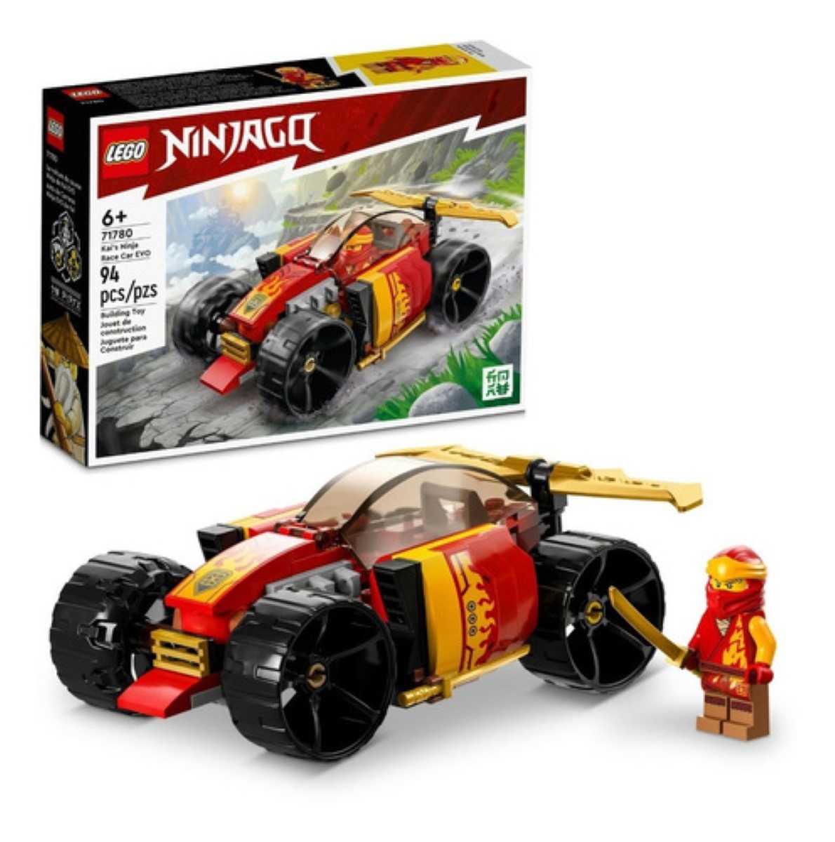 Kit Ninjago Coche De Carreras Ninja Evo De Kai 3+ rojo