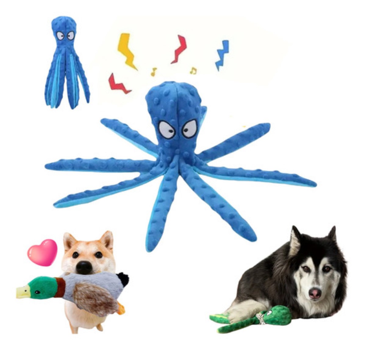 Peluches Para Perros Juguetes Para Mascota Juguete PULPO AZUL