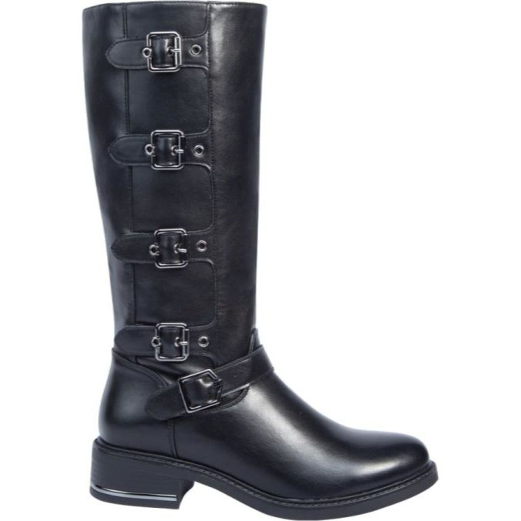 Bota para mujer, larga, con hebillas en el lateral, acabado napa, marca ...