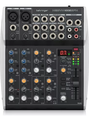 Behringer Xenyx 1002sfx Mezcladora De 10 Canales Con Efectos