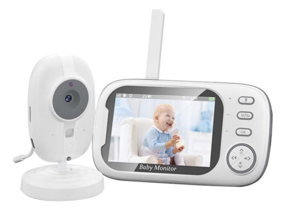 Monitor Para Bebe Camara 360 Control Remoto Pantalla Blanco