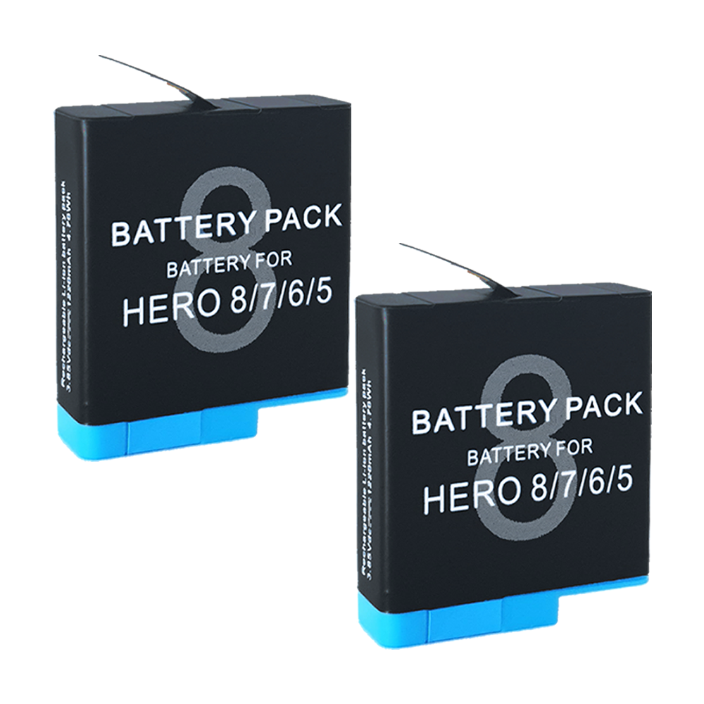 Batería 2 Piezas Compatible GoPro Hero 8 7 6 5 2018 Actualizada 1220mAh AHDBT-801