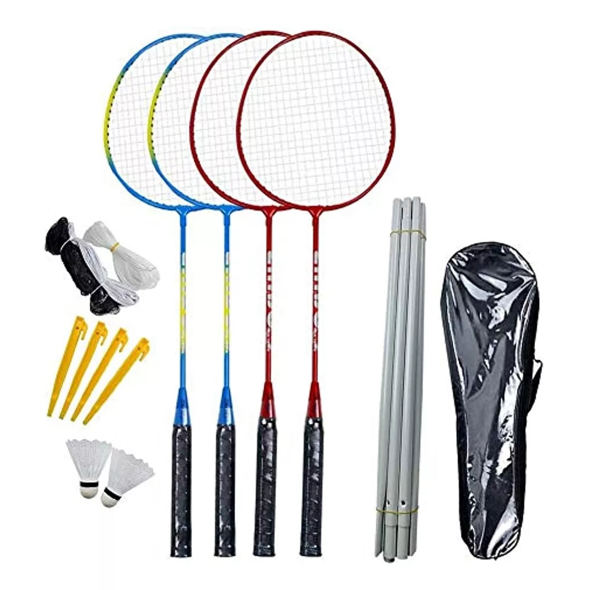 Juego De 4 Raquetas De Bádminton Con Red Y Pelota