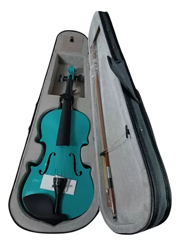 Violin De 4/4 Color Azul De Madera Con Estuche Marca Con Accesorios