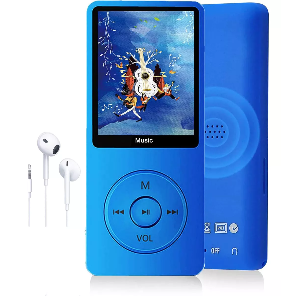 Reproductor De Música Mp3 Mp4 Bluetooth Soporta Hasta 128 Gb Azul