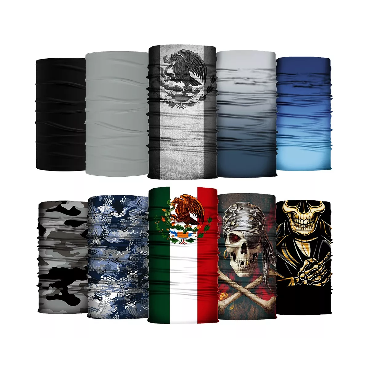 10 Pack Full Bandanas- Mascara Deportivas Para Moto Ciclismo Mexico 01