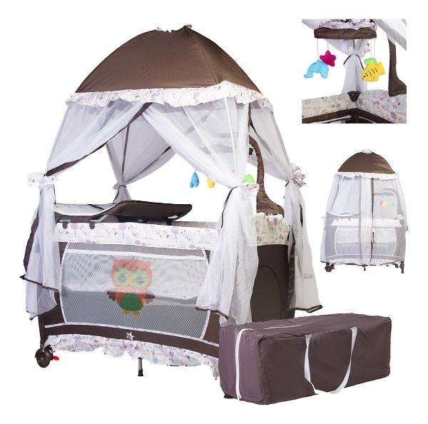 Cuna Corral Bebe Starkids Draco Toldo Movil Juguetes Musical Beige