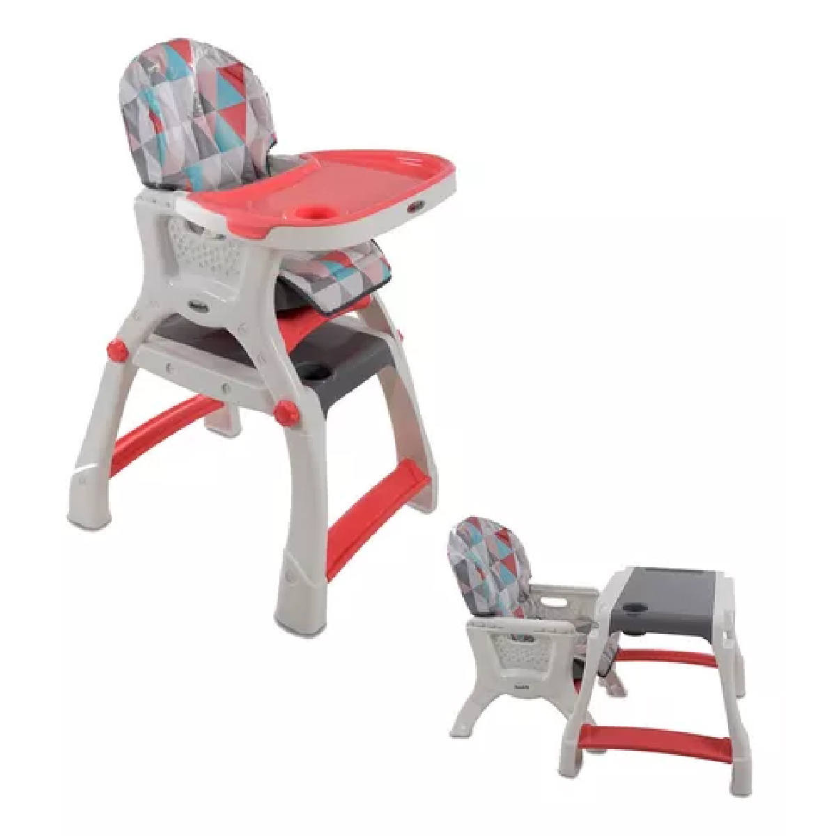 Silla Alta Prinsel Kinder City Tiangulos Coral.