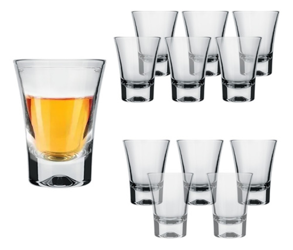 Set De 12 Vasos Copo Dose Shot Tequila Vidrio Tequilero 60ml