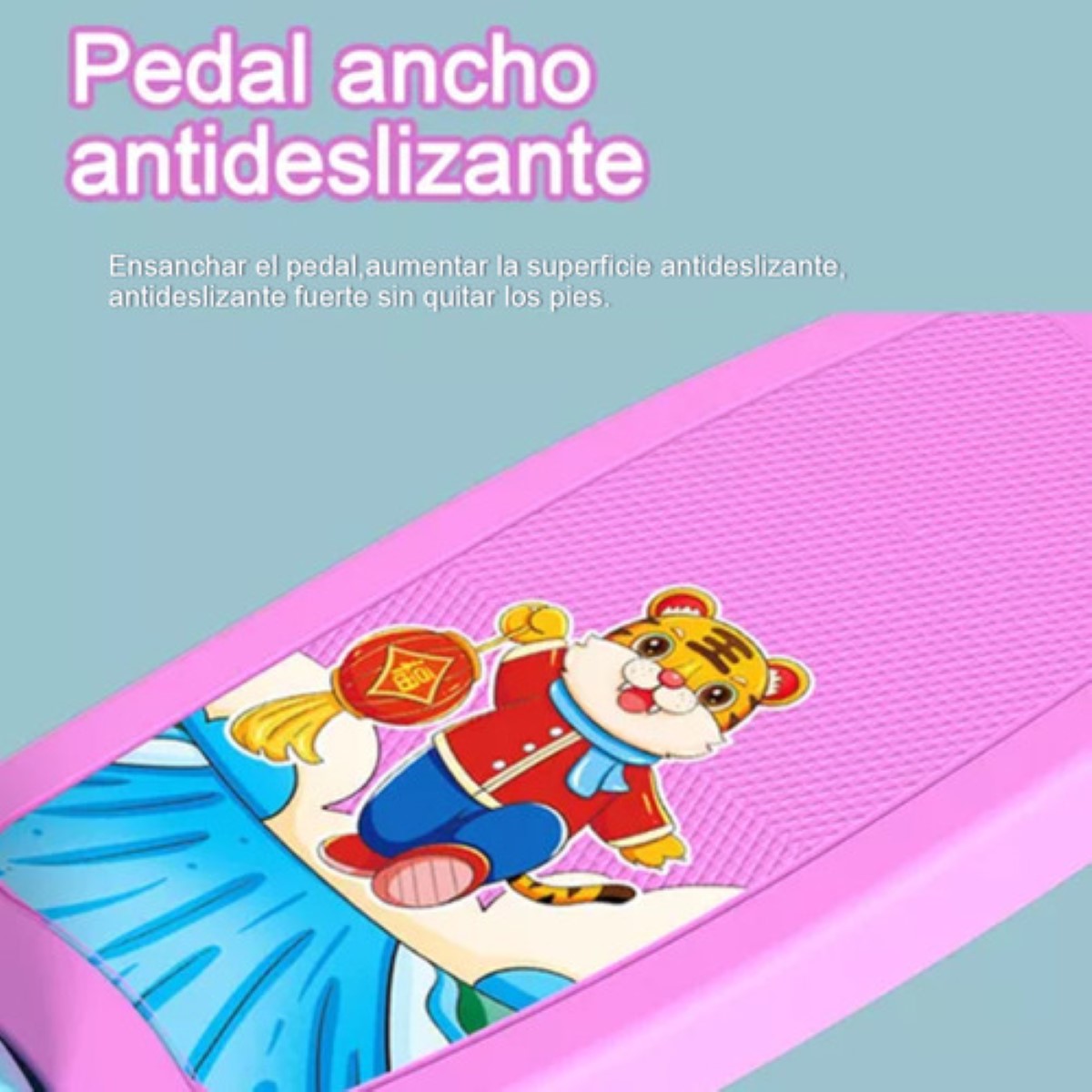 Patín Del Diablo Scooter Para Niños 3 Ruedas Con Luces Rosa Azul