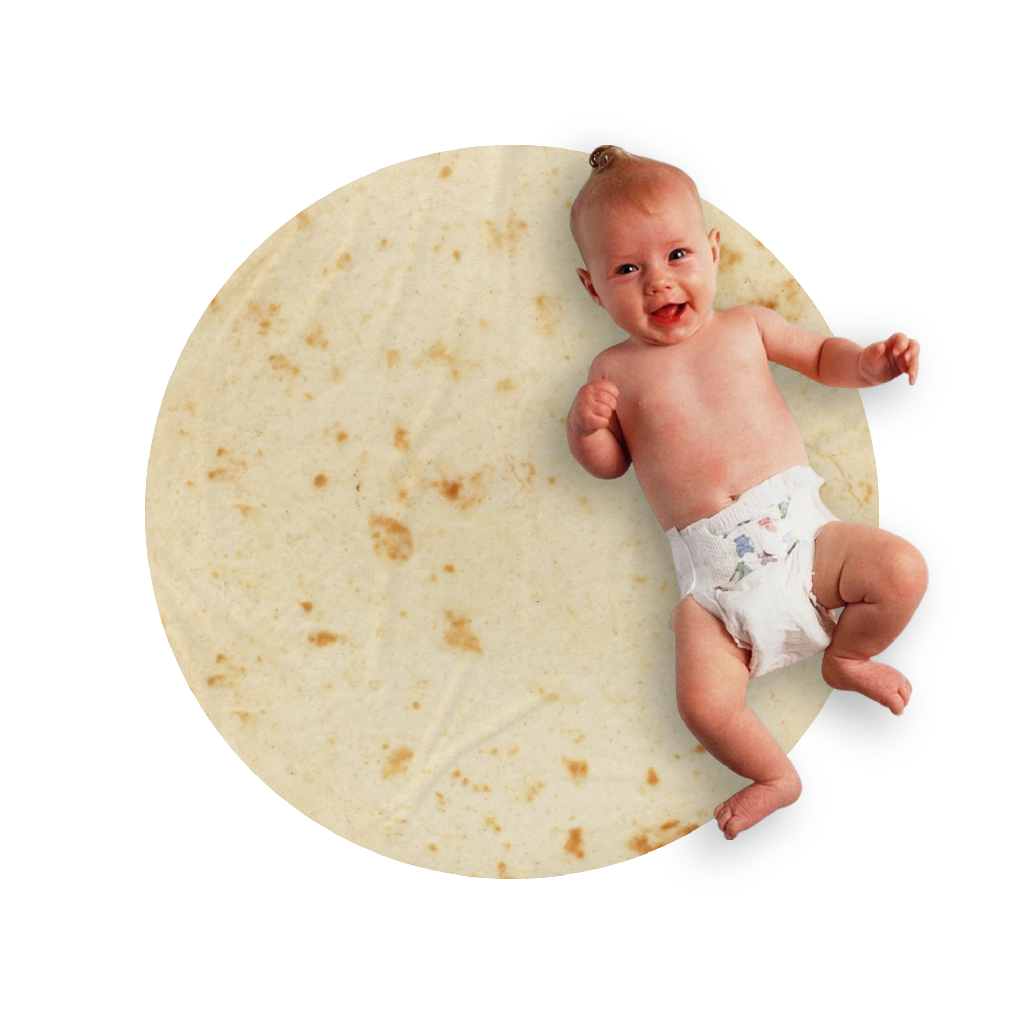 Cobija Manta Frazada Redonda Para Bebé Diseño de Tortilla Burrito Ultra Suave y Ligera