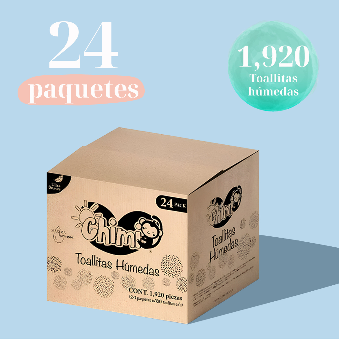 1 Caja De 24 Paquetes De Toallitas Humedas Chimi