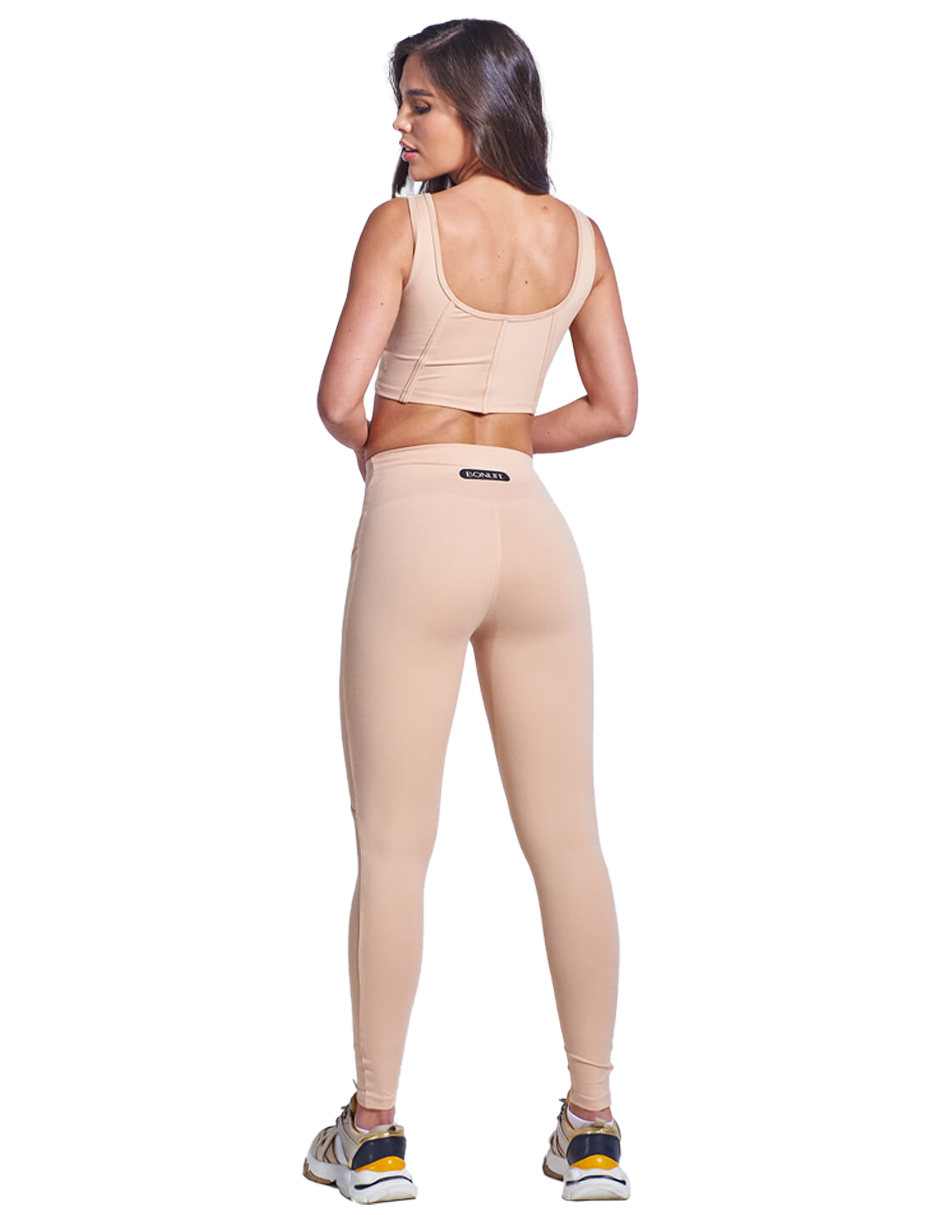 LEGGINGS COLOMBIANA VELVET BEIGE MARCA BONLIFE