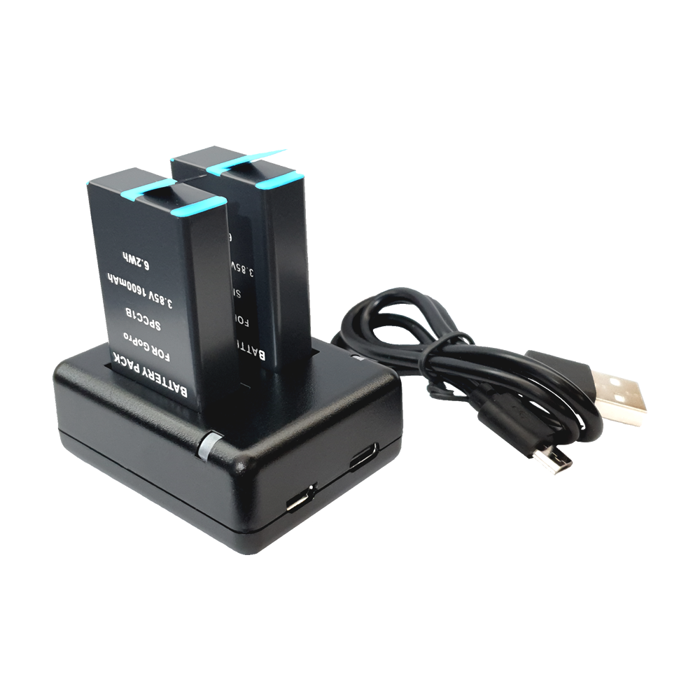 Kit Baterías y Cargador Compatible GoPro MAX 1600mah