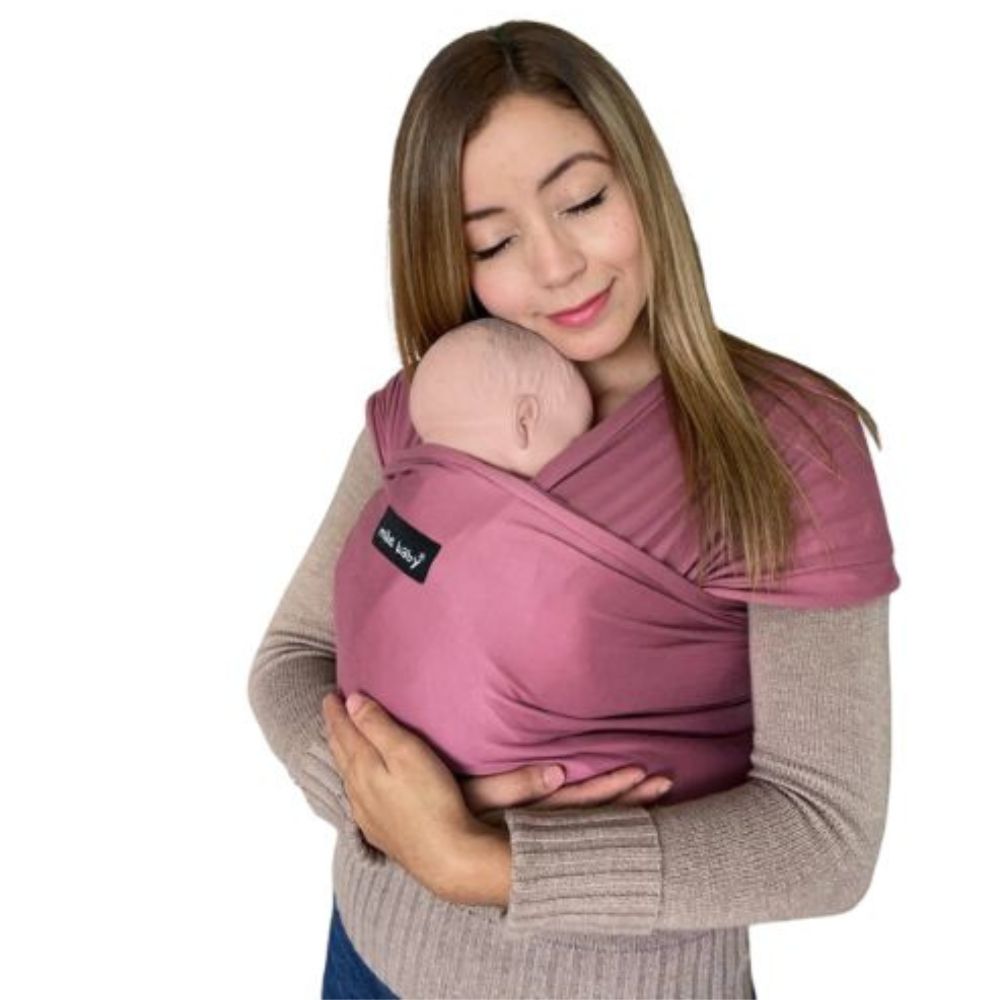 Mãe Baby Fular Ergonómico para Bebé | Portabebé | Fular Elástico | Hasta 10Kg | Baby Wrap | Color Rosa Vintage