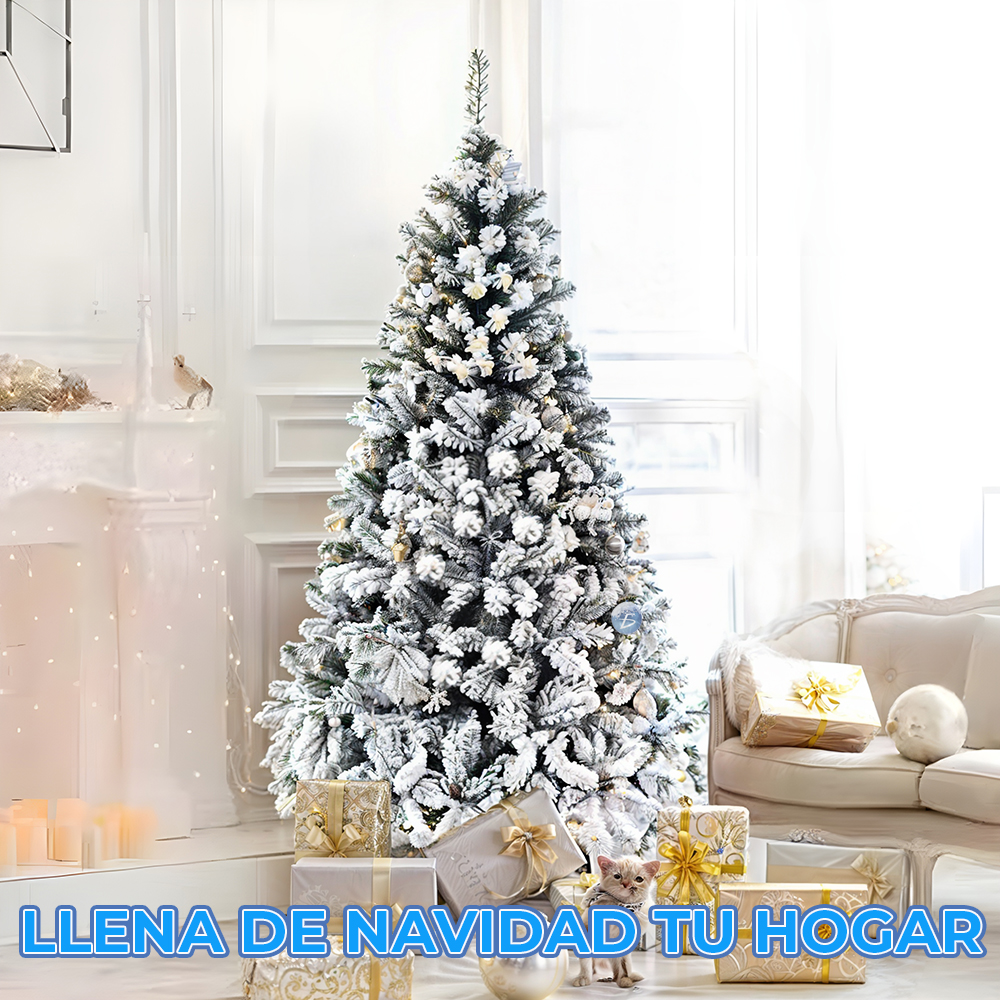 Árbol de Navidad Artificial mts de alto Verde Nevado con Base