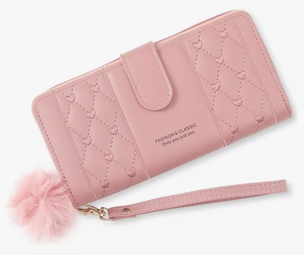 Cartera Wünd Antirrobo Gran Capacidad Billetera Moda Para Mujer Rosa