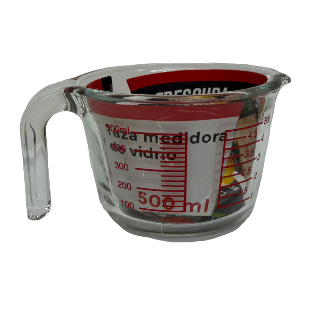 Mayoreo 12 Tazas Medidoras de Vidrio Borosilicato 500ml Brang