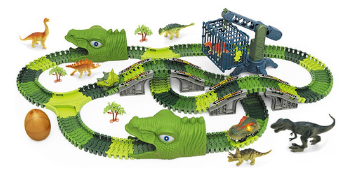 277pcs Diy Dinosaurio Pista Juguetes Con 2 Coches Niños