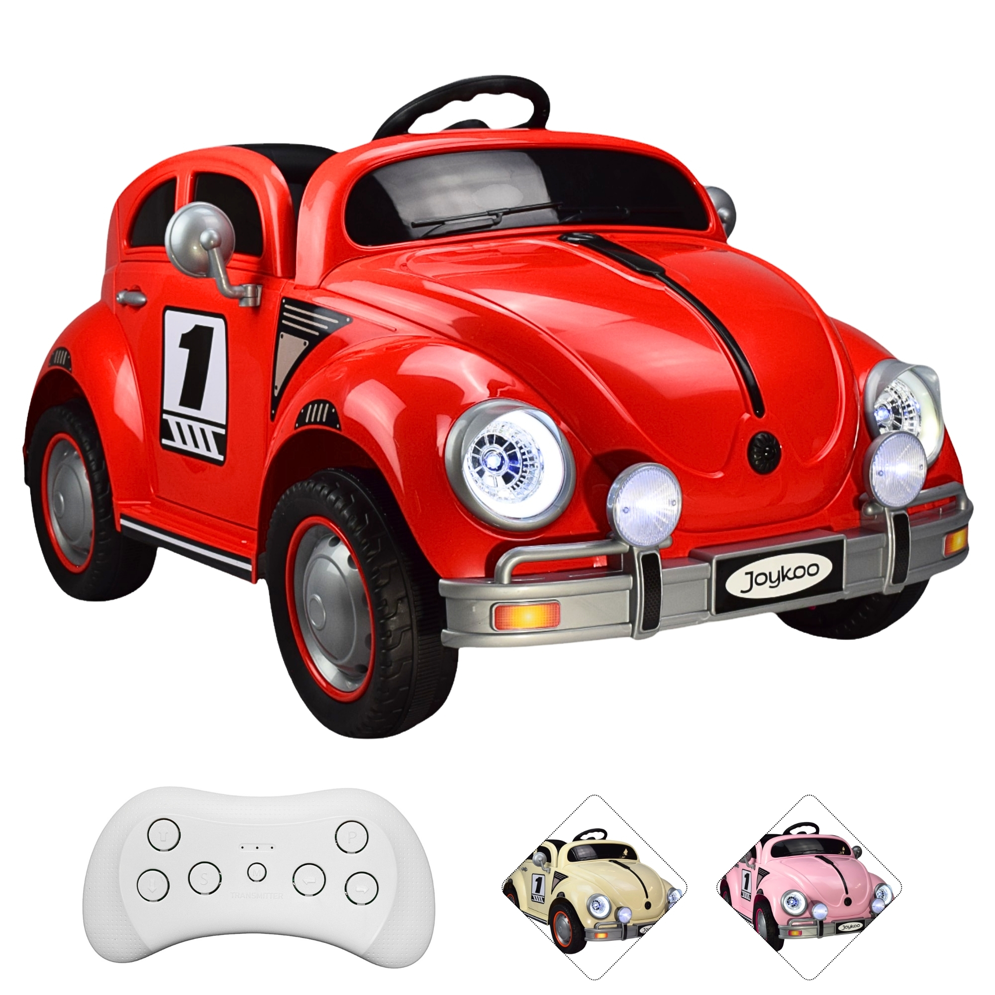 Montable para Ninos Vocho Electrico Control Remoto luz 12V ROJO