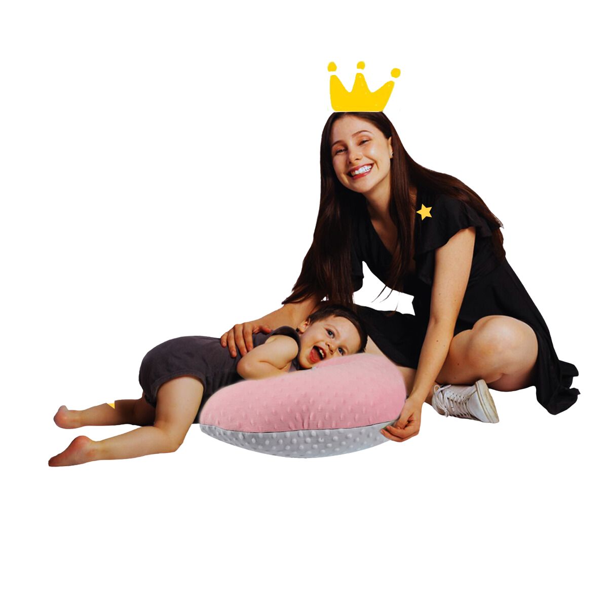 Mãe Baby Almohada de Lactancia para Amamantar Bebe | Cojin Antirreflujo Ultra Comodo Premium| Hecho 100% en México | Tela Muy Suave y Lavable Hipoalergénicas Fresco (Rosa)