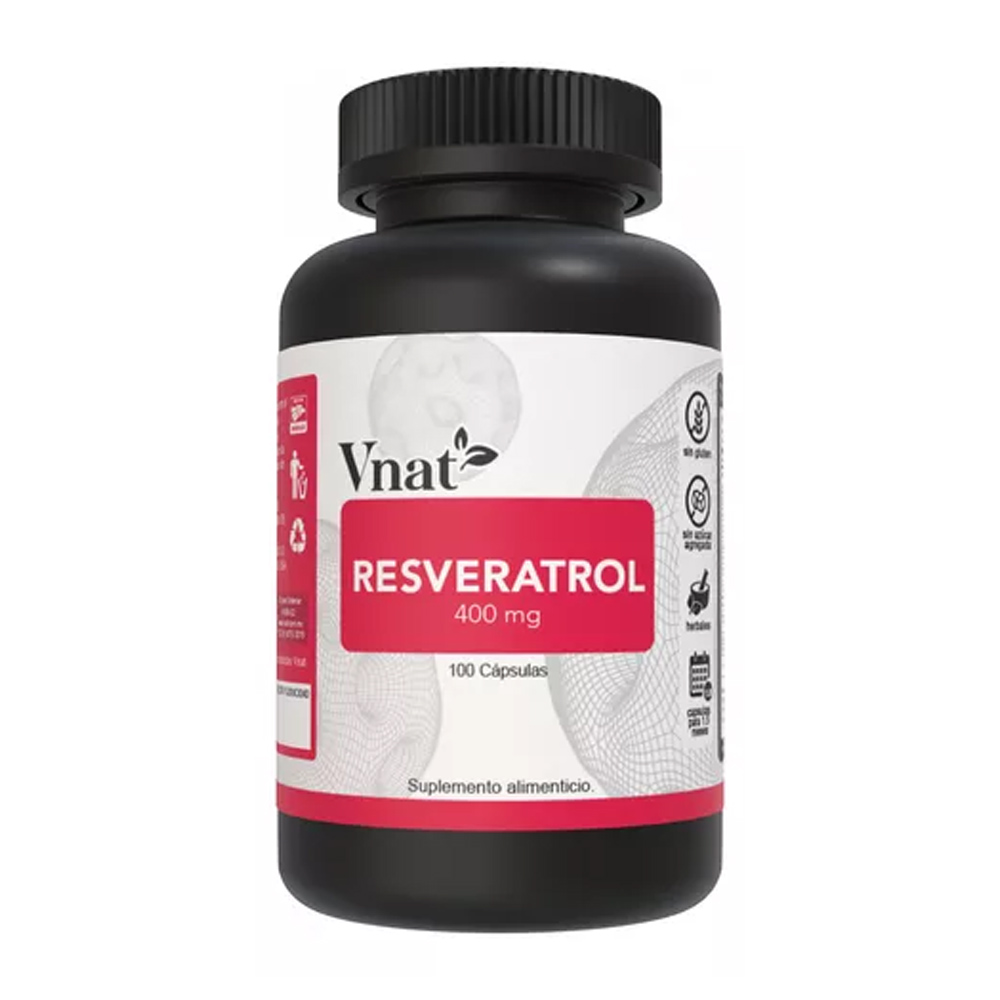 Resveratrol 400mg VNAT con 100 capsulas con Semilla de Uva y Acai Suplementos