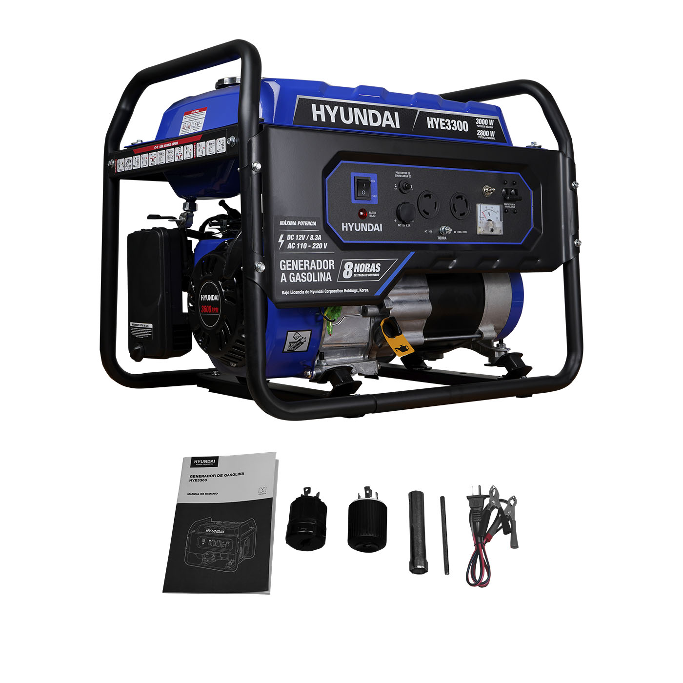 Generador Profesional Hyundai Potencia Maxima 3000w 110v/220v - HYE3300