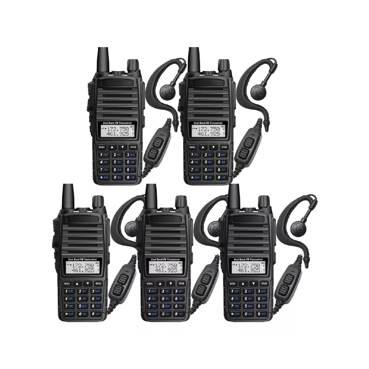 5 Pcs Radios Walkie Talkie Recargable, Con Manos Libres