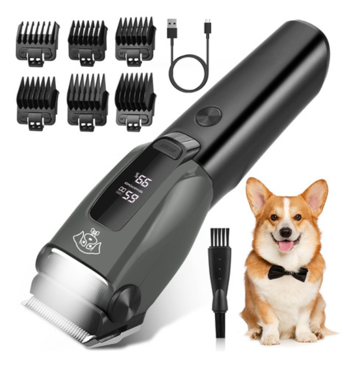 Maquina Para Cortar Pelo De Perro Rasuradora Recargable negro