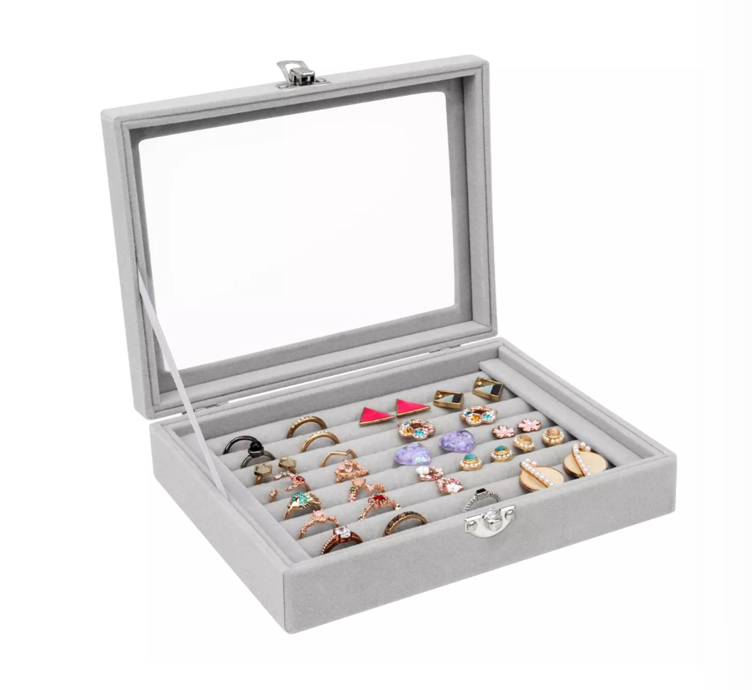Caja De Joyería Vintage Caja Del Tesoro Organizador Caja Decorativa De Joyeria Para Anillos Violeta