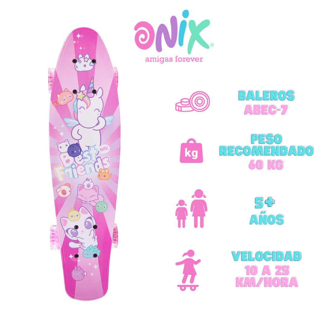 Patineta Onix Best Friends Rosa para Niña