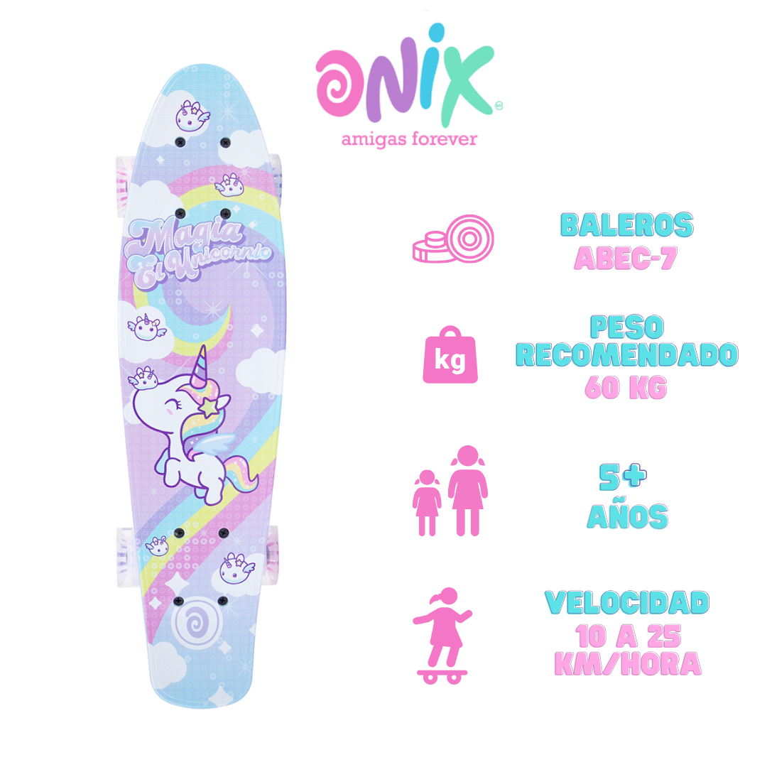 Patineta Onix Rainbow Horn Multicolor para Niña