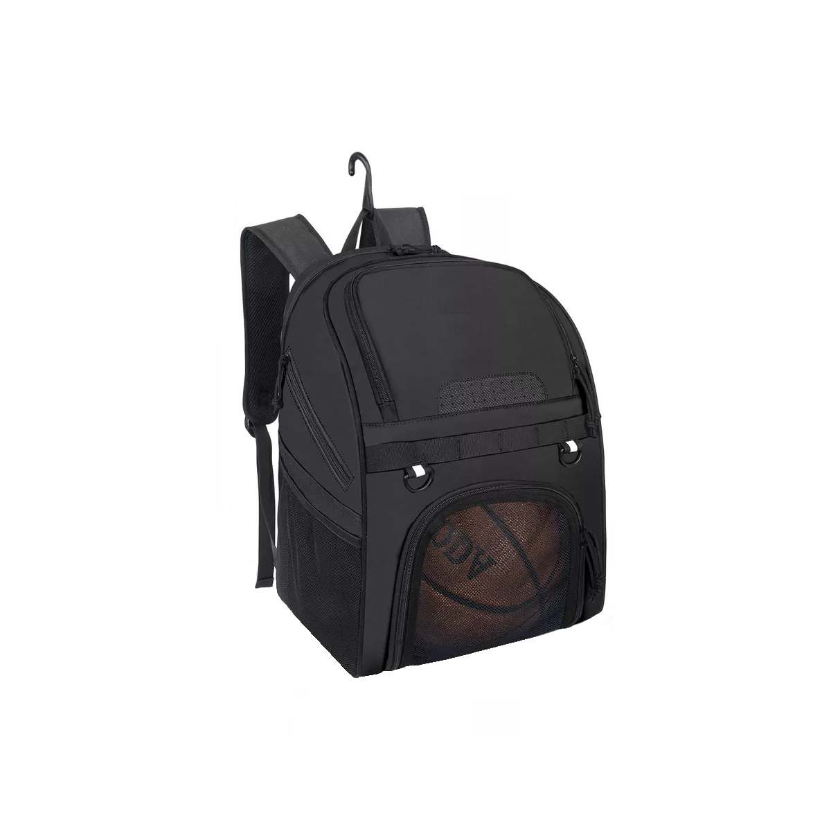 Mochila Deportiva Compartimentos Para Zapatos, Baloncesto Negro