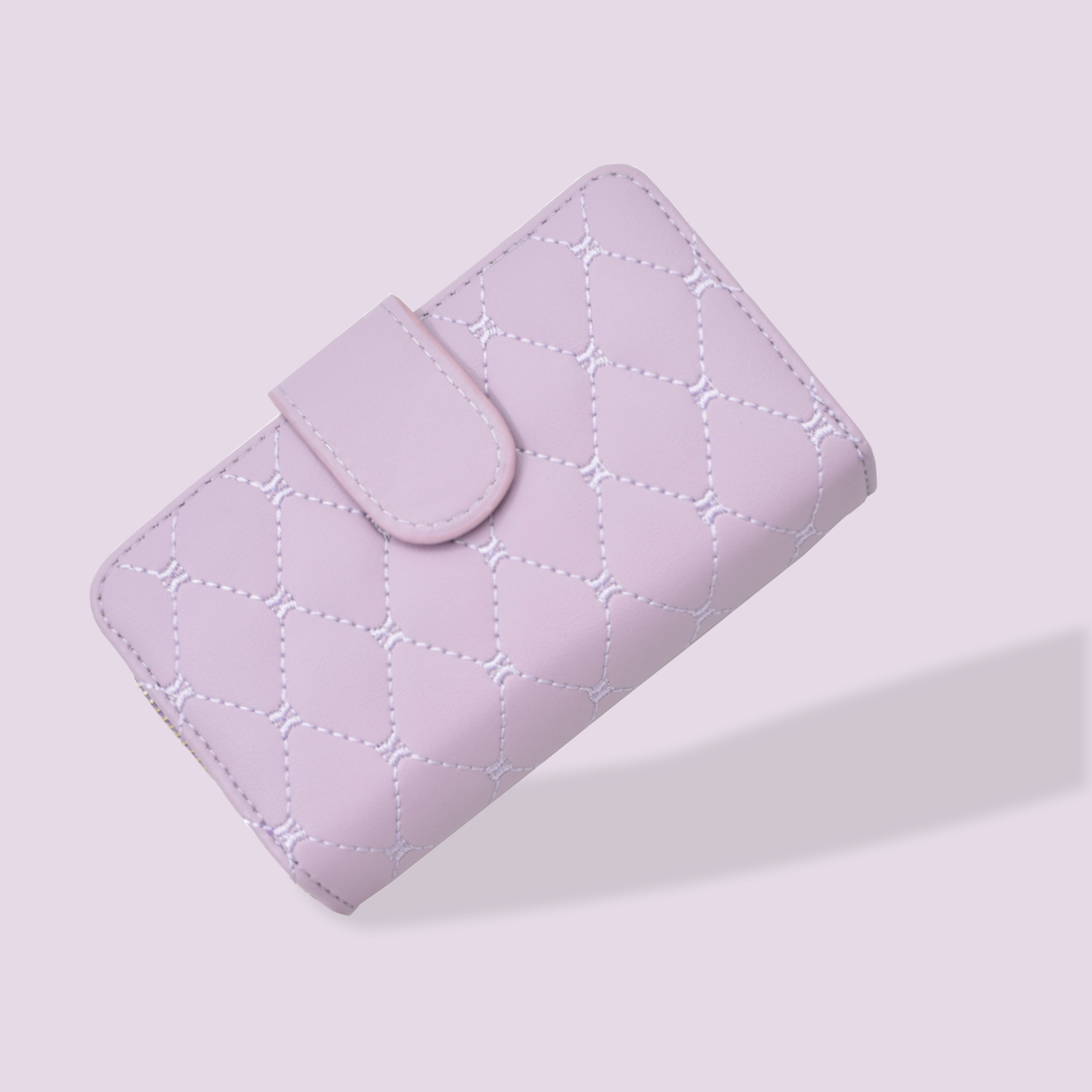 Cartera Mujer Piel Modamoda - Pequeña, Color Lila, Cremallera, 6 Ranuras Tarjetas, Hecha A Mano
