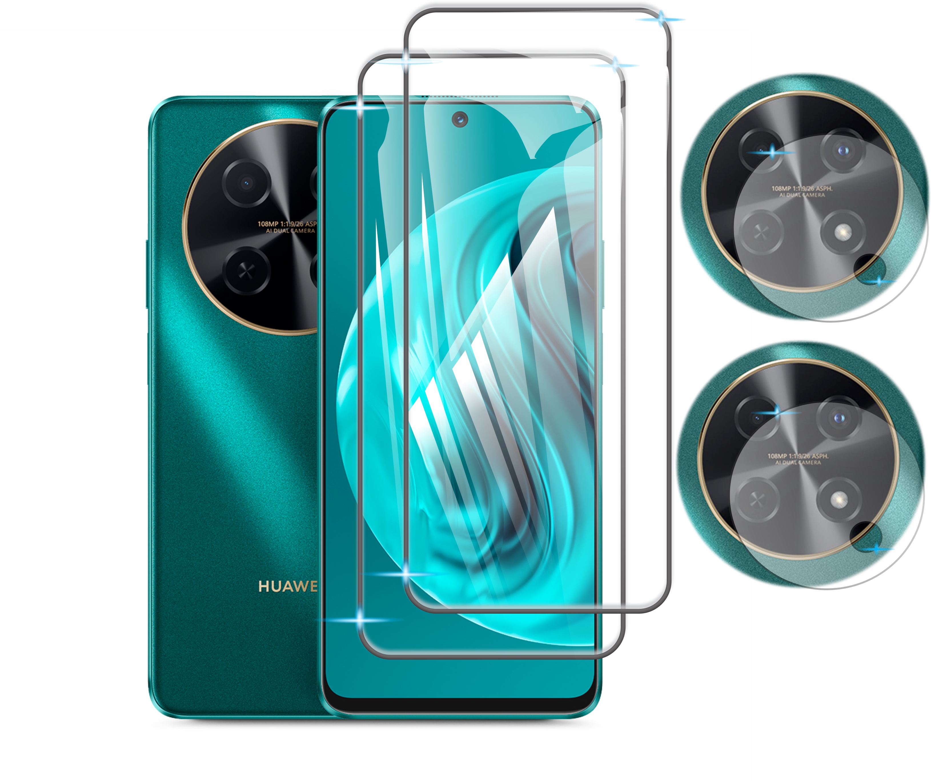 4 En 1 Cristal Templado Para Huawei Nova 12i  + Micas Camaras