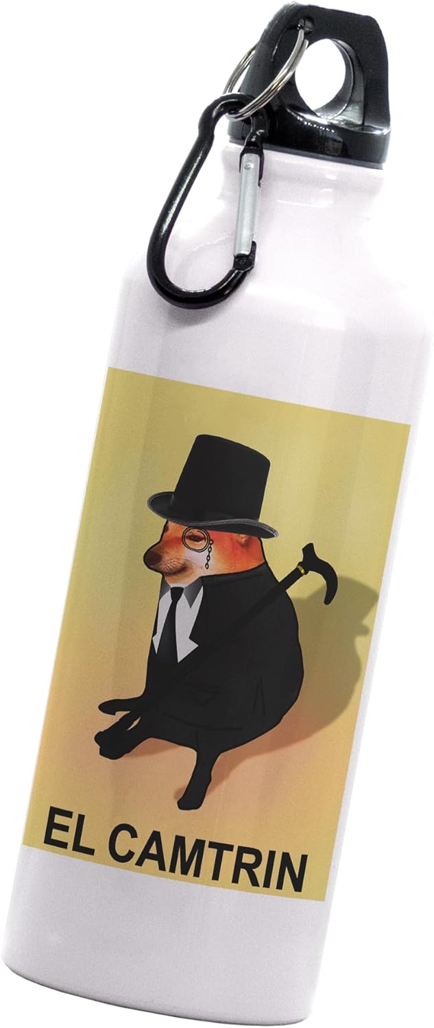 Cilindro cheems el camtrin | carta lomteria perrito doge | divertido regalo | Botella Deportiva | 600 Ml | Bebidas Frías