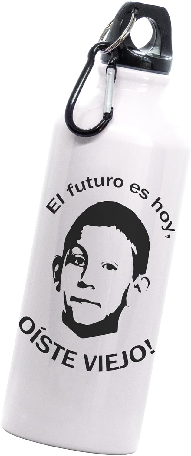 Cilindro el futuro es hoy oiste viejo | frase meme dewey| divertido regalo | Botella Deportiva | 600 Ml | Bebidas Frías