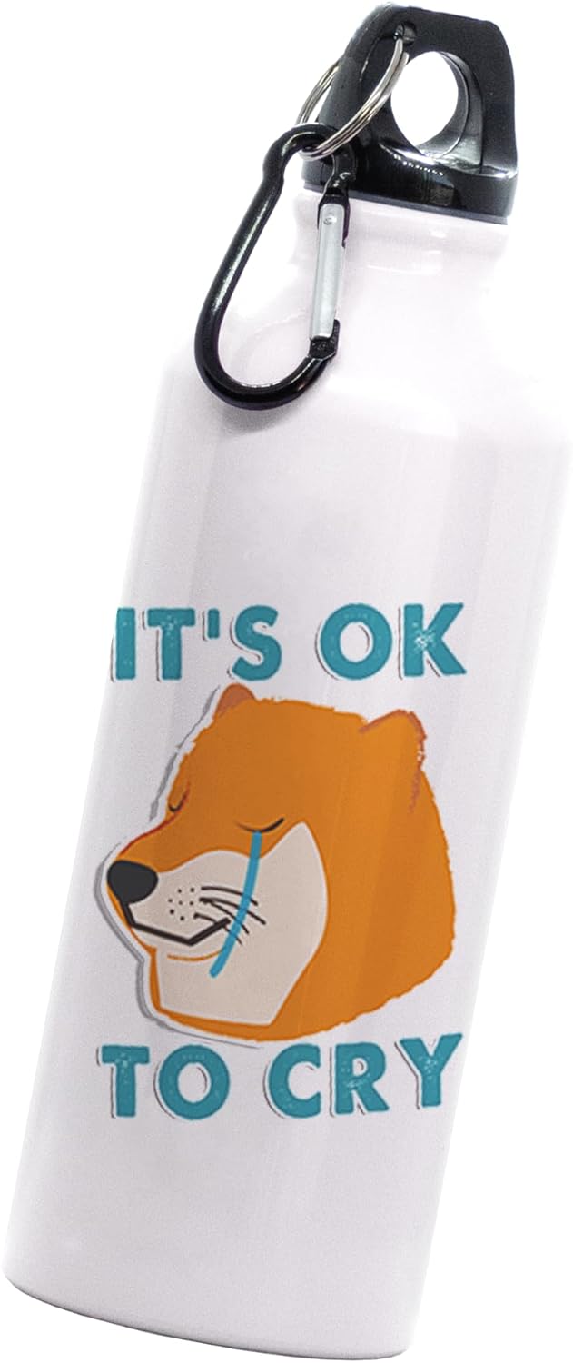  Cilindro Cheems Ouch | Its ok to cry | Doge perrito | Frase meme divertida | botella deportiva| 600 Ml Bebidas Frías
