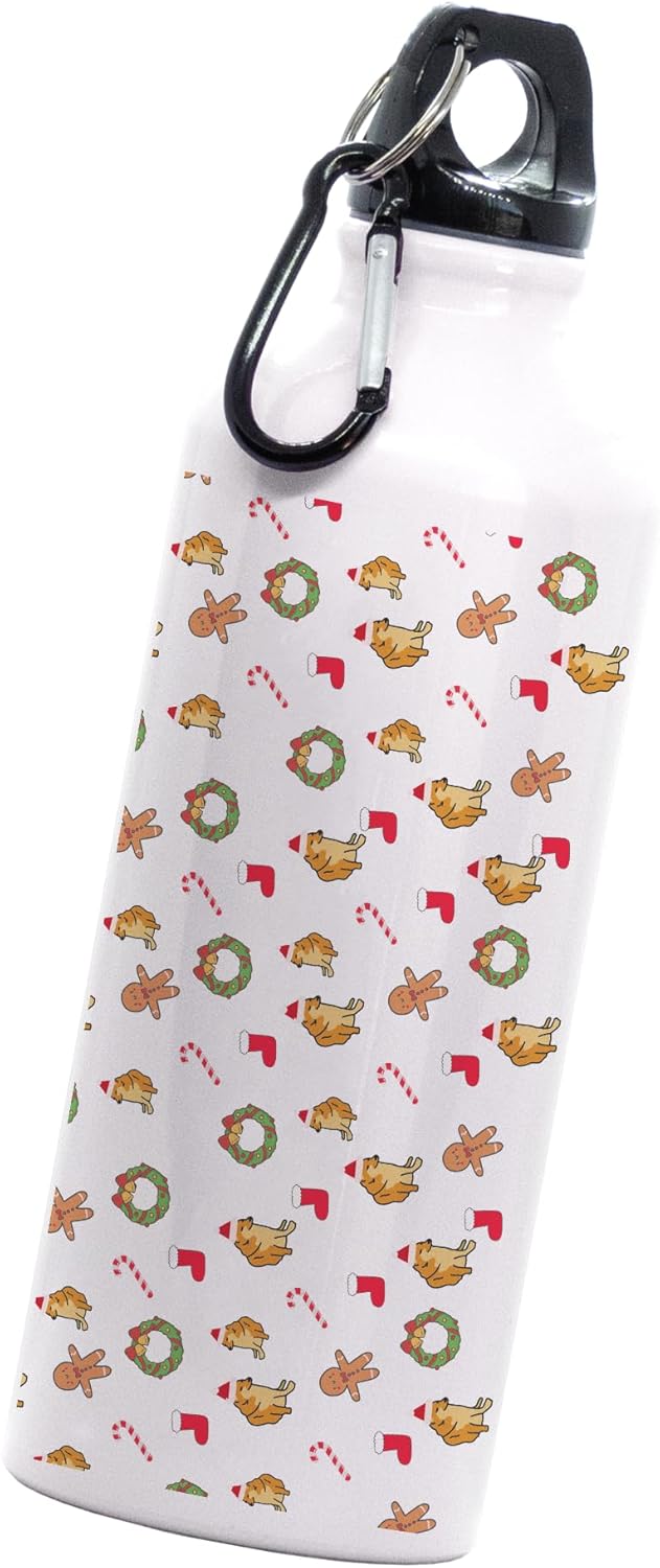  Botella Cheems Navideño collage | Dibujos Meme divertida | Perrito meme doge navidad | divertido regalo | Botella Deportiva | 600 Ml | Bebidas 