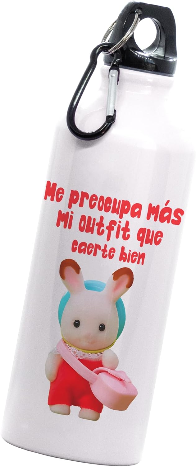  Cilindro botella ternurin me preocupa mas mi outfit que caerte bien | Frase meme divertida | Sylvanian muñeco afelpado| 600 Ml Bebidas Frías