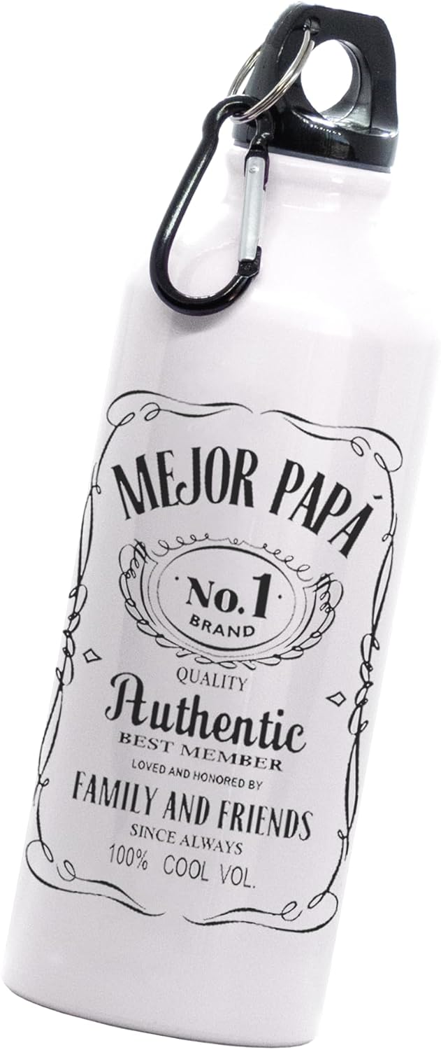  Cilindro best dad mejor papa num 1 | fathers day authentic | feliz dia del padre | divertido regalo | Botella Deportiva | 600 Ml | Bebidas Frías