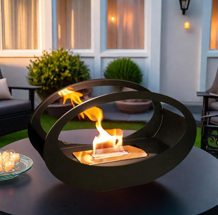 Chimenea ecológico bioetanol decorativa portátil oval