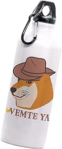 Cilindro Cheems Vemte ya | Frase meme divertida | perrito vaquero meme gallo doge | perrito doge | Botella Deportiva | 600 Ml | Bebidas Frías
