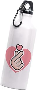  Cilindro Corazón Coreano | Grupo Bts | Símbolo Mano Bt 21 Amor | Botella Deportiva | 600 Ml | Bebidas Frías