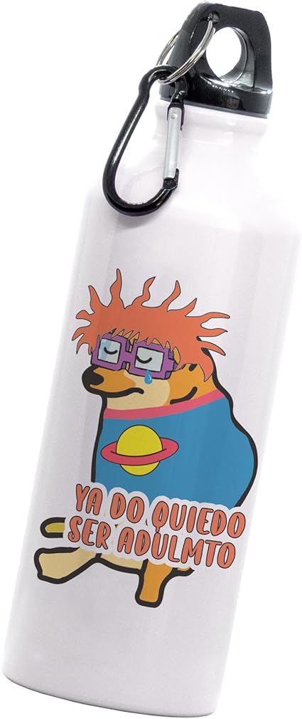 Cilindro cheems Carlitos Cheems ya do quiedo ser adulmto | perrito doge | frase meme divertida | Botella Deportiva | 600 Ml | Bebidas Frías