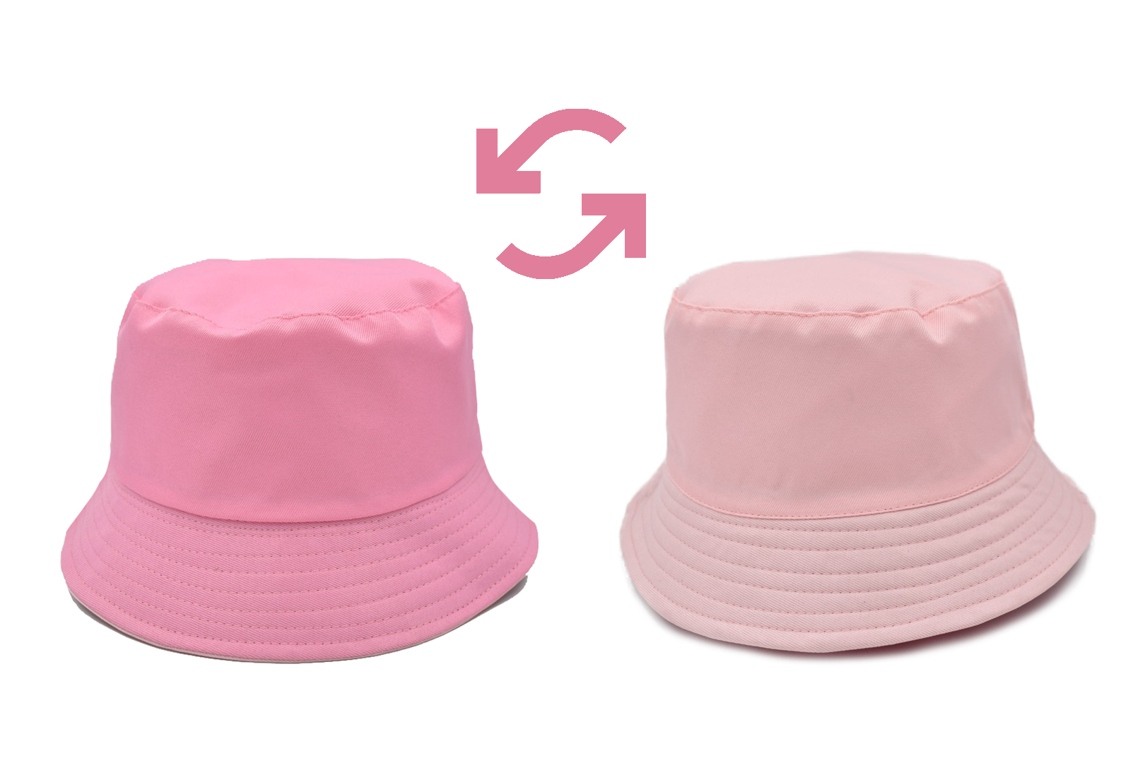 Sombrero Bucket Doble Vista Tonos Rosas