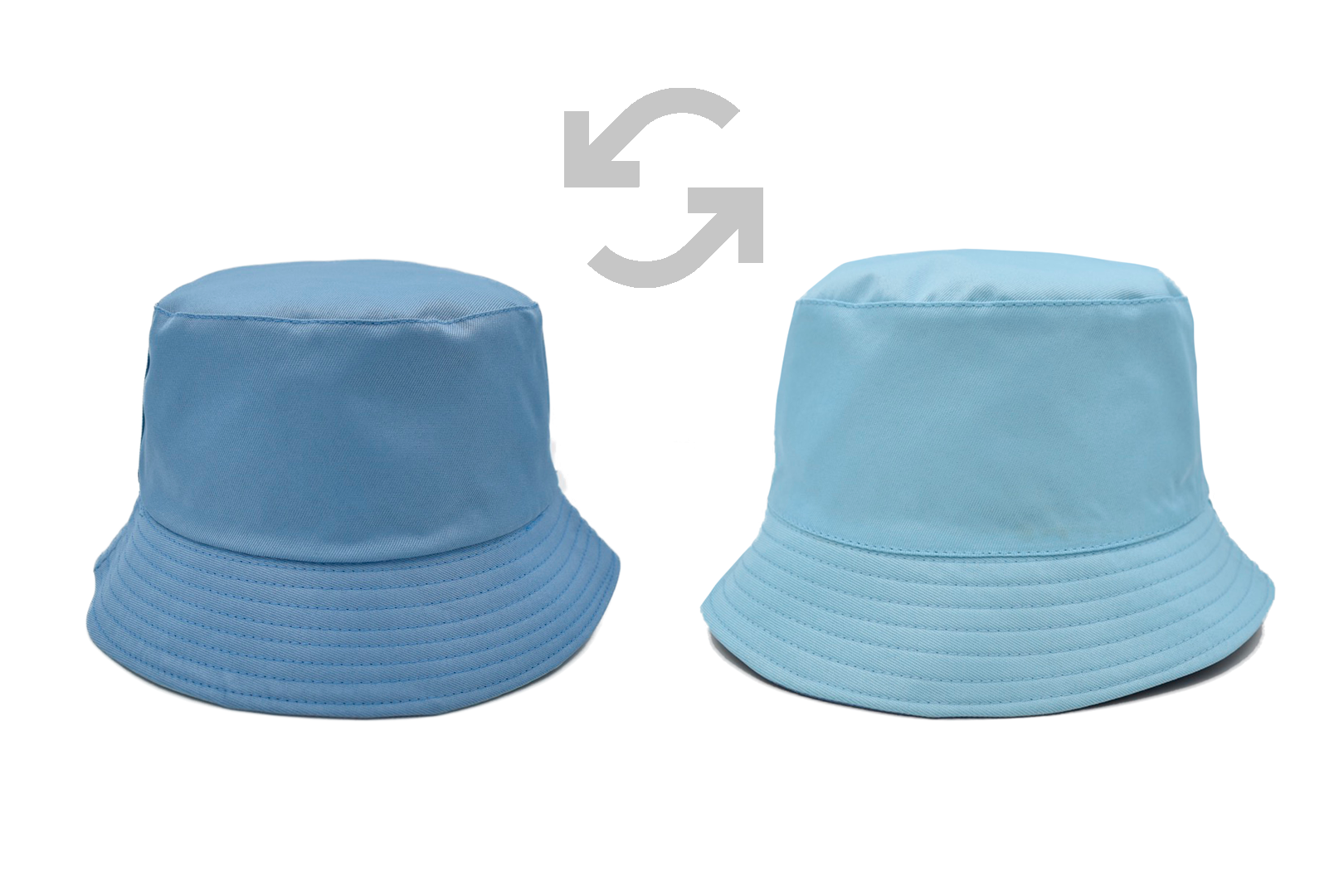 Sombrero Bucket Doble Vista Tonos Azules 